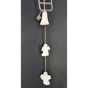 NOS rope chain hanging ceramic 3 ghost decor white Halloween Decoration cute